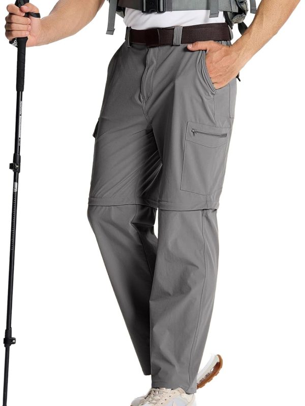 Hiking Pants Men Quick Dry Convertible Tactical Pant Fishing Travel Casual Cargo Pants for Men with Pocket