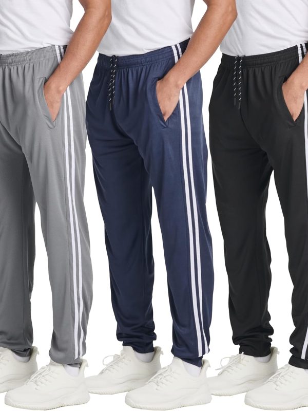 3 Pack: Men's Tech Mesh Active Athletic Casual Jogger Sweatpants with Pockets(Available in Big & Tall)